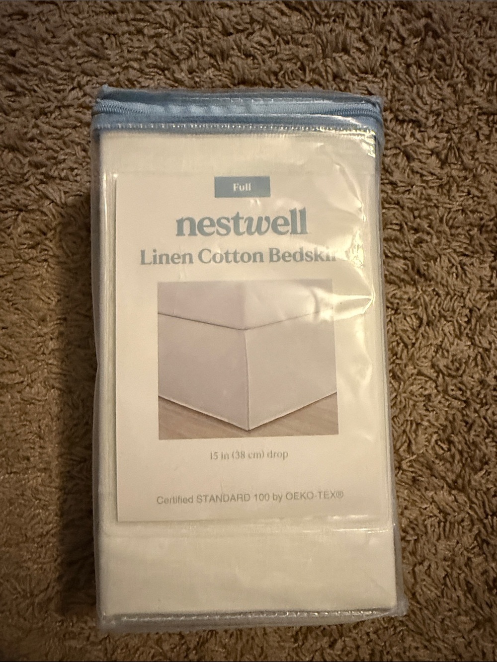 Linen Cotton Bedskirt in White - Full